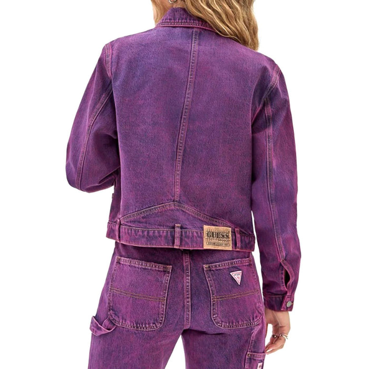Go Cropped Carpenter Jacket Go Acid Fuchsia - Giacca Invernale Donna Viola W3BG42D4XY1-F68R  GUESS ORIGINALS 