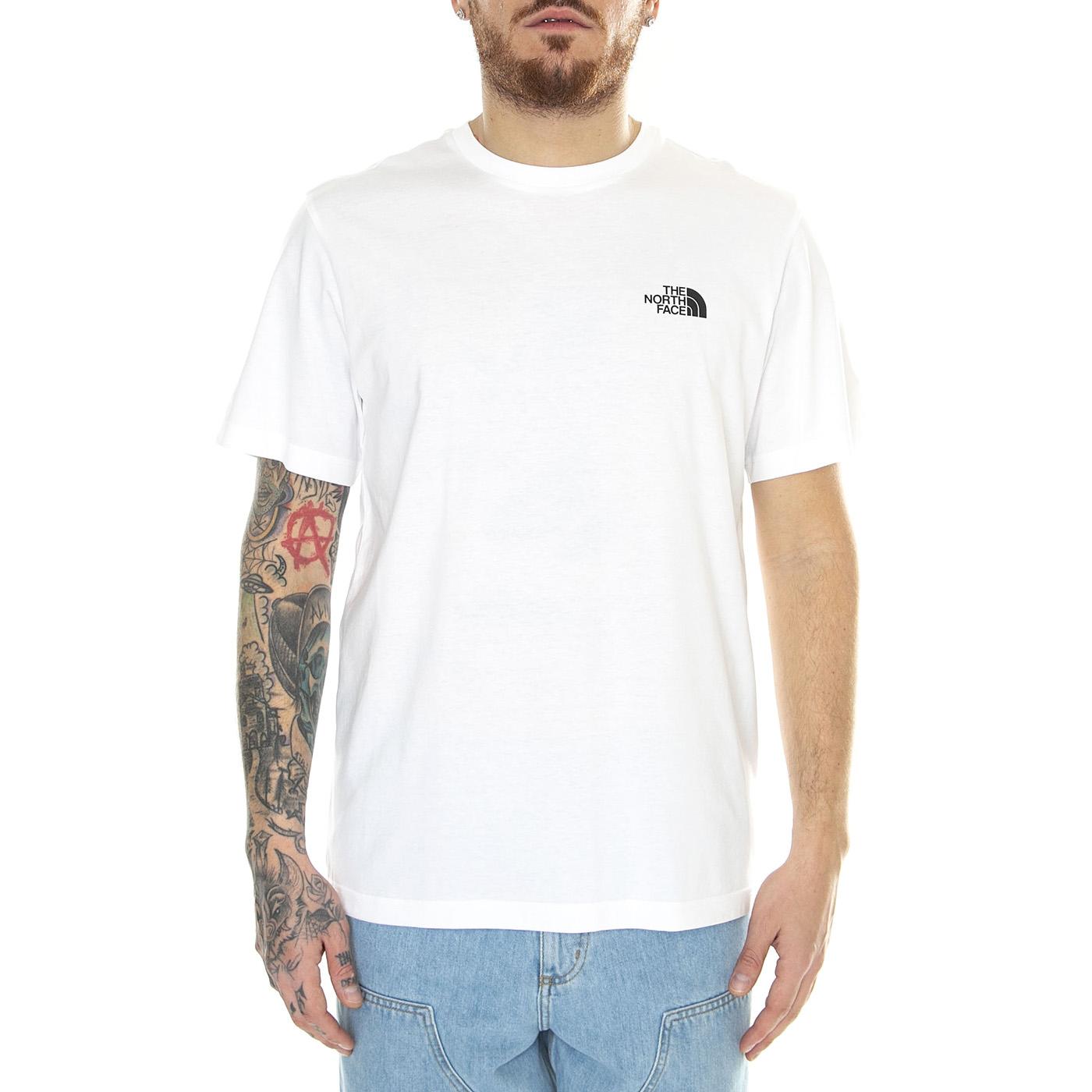 M S/S Simple Dome Tee Tnf White - Maglietta Girocollo Uomo Bianca NF0A87NGFN41  THE NORTH FACE 