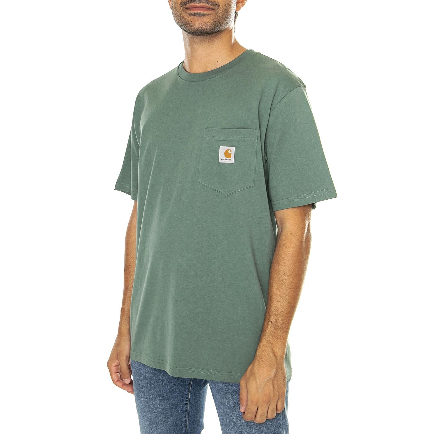 S/S Pocket T-Shirt Duck Green - Maglietta Girocollo Uomo Verde I030434.29NXX  CARHARTT WIP 