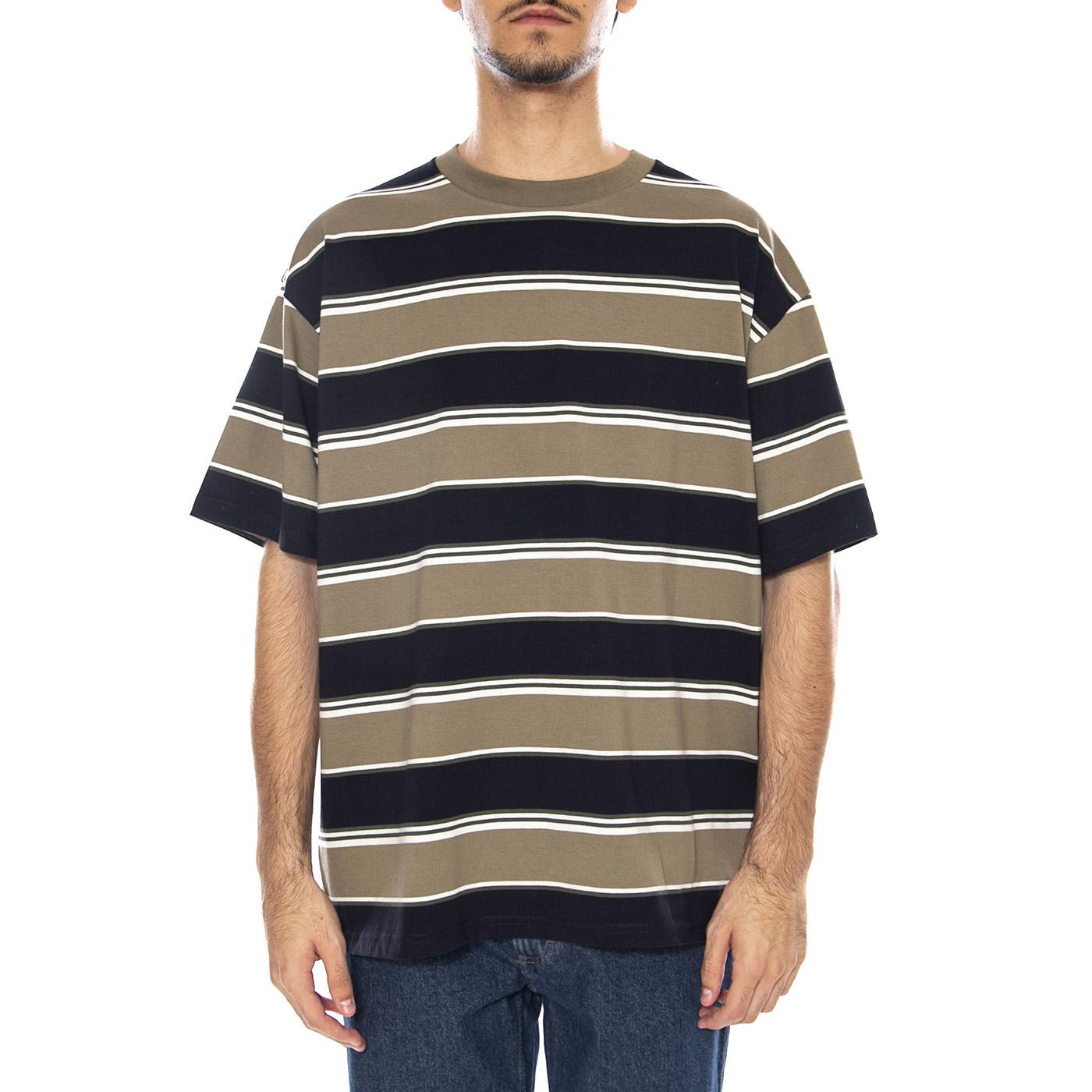 S/S Malone T-Shirt Malone Stripe, Brass - Maglietta Girocollo Uomo Multicolore I035301.37XXX  CARHARTT WIP 