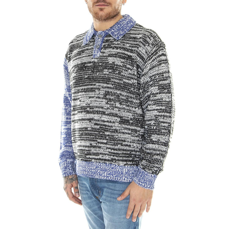 Carter Sweater Polo Black Multi - Maglione Girocollo Uomo Multicolore 151000075-BKM  OBEY 