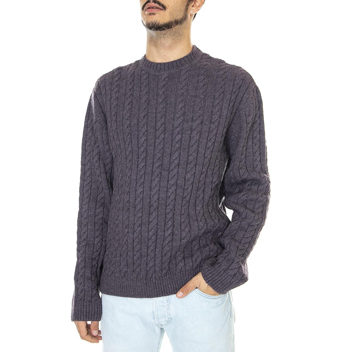 Twisted Crew Neck Sweater Raisin - Maglione Girocollo Uomo Viola I031152.1AG.67.-1AG.67  EDWIN 
