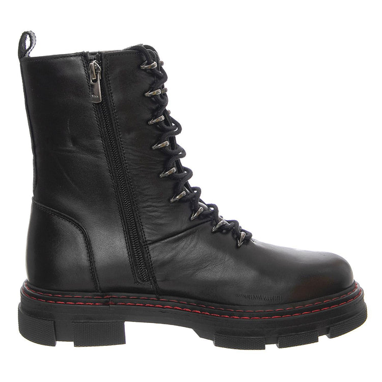 W' Bird Black Red Leather Boots - Stivali Stringati Donna Neri KG-BIRDBLK  KURT GEIGER 