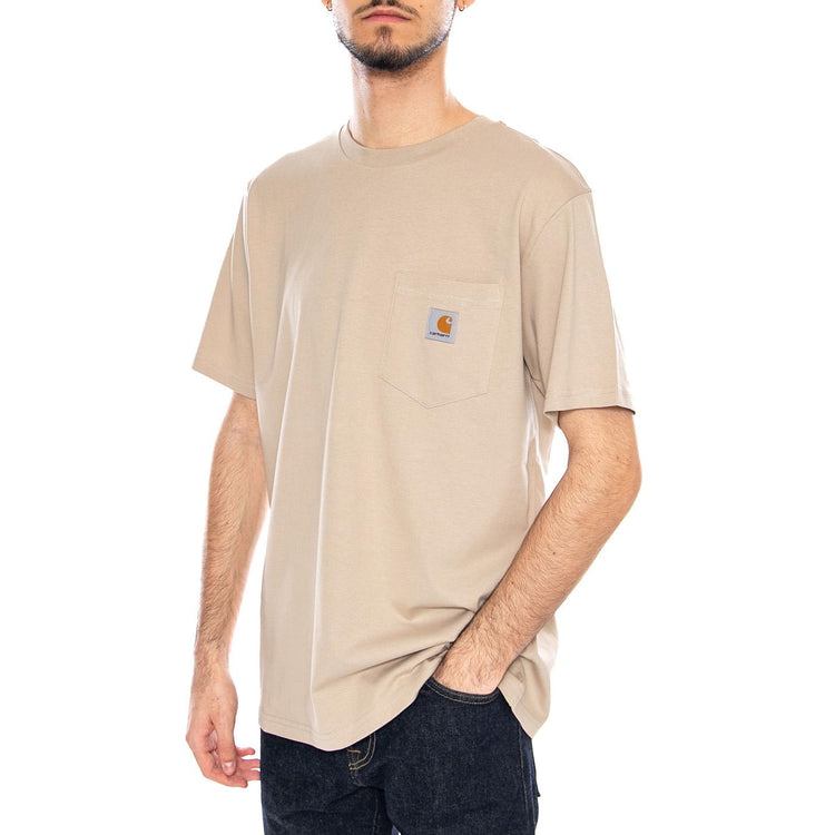 S/S Pocket T-Shirt Wall - Maglietta Girocollo Uomo Beige I030434.G1XX . CARHARTT WIP 