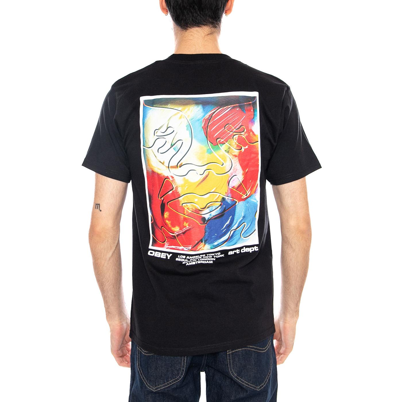 Obey Art Department Tee Black - Maglietta Girocollo Uomo Nera 165264309 BLK OBEY 