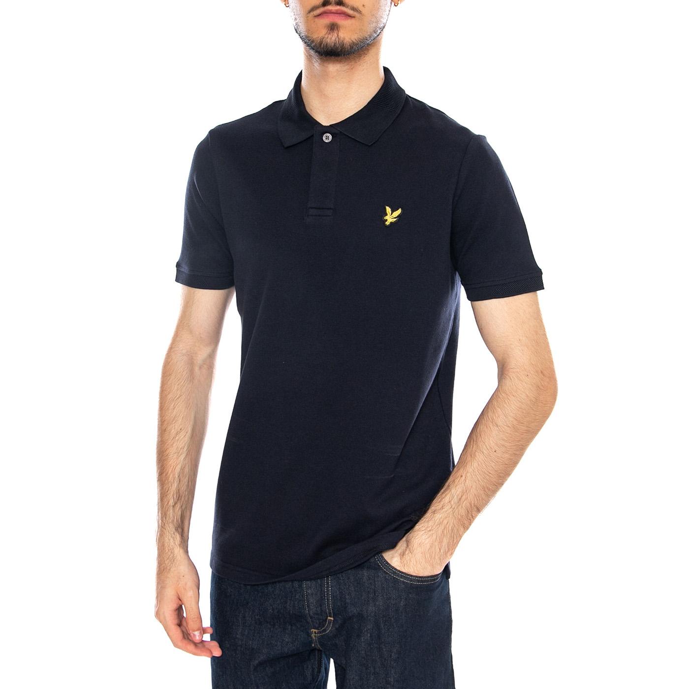 Jacquard Tipped Polo Shirt Dark Navy - Polo Uomo Blu SP2414V Z27 LYLE & SCOTT 