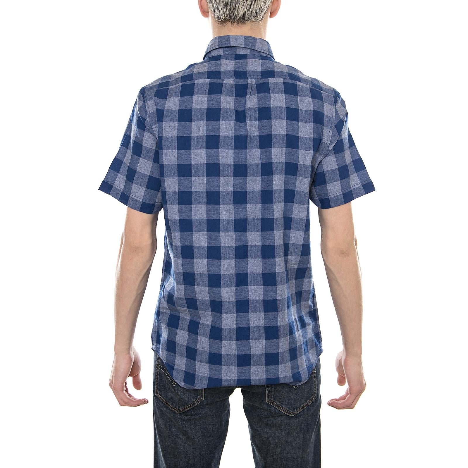 Lee Button Down Ss Shirt - Limoges / Black - Camicia Maniche Corte Uomo Blu / Nera L886GBFE  LEE 