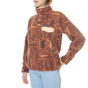 W's LW Synch Snap-T P/O Wandering Woods Sisu Brown - Felpa Collo Alto Donna Marrone 25455-WASN  PATAGONIA 