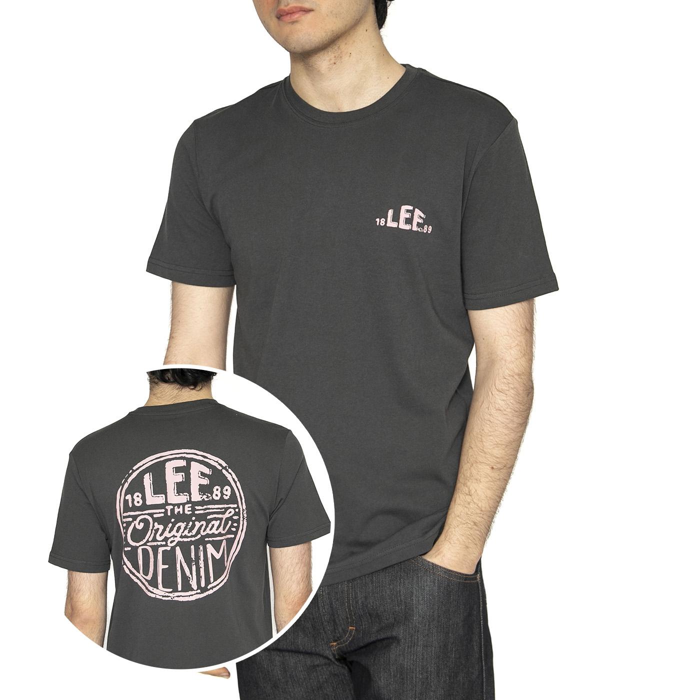 Regular Logo Tee Washed Black - Maglietta Girocollo Uomo Nera 112364551  LEE 