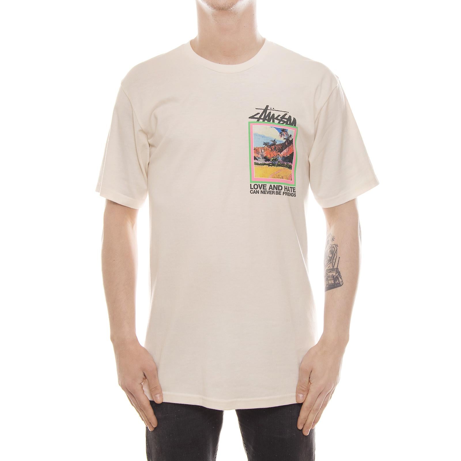 LOVE AND HATE TEE NATURAL 1904022-NATURAL  STUSSY 
