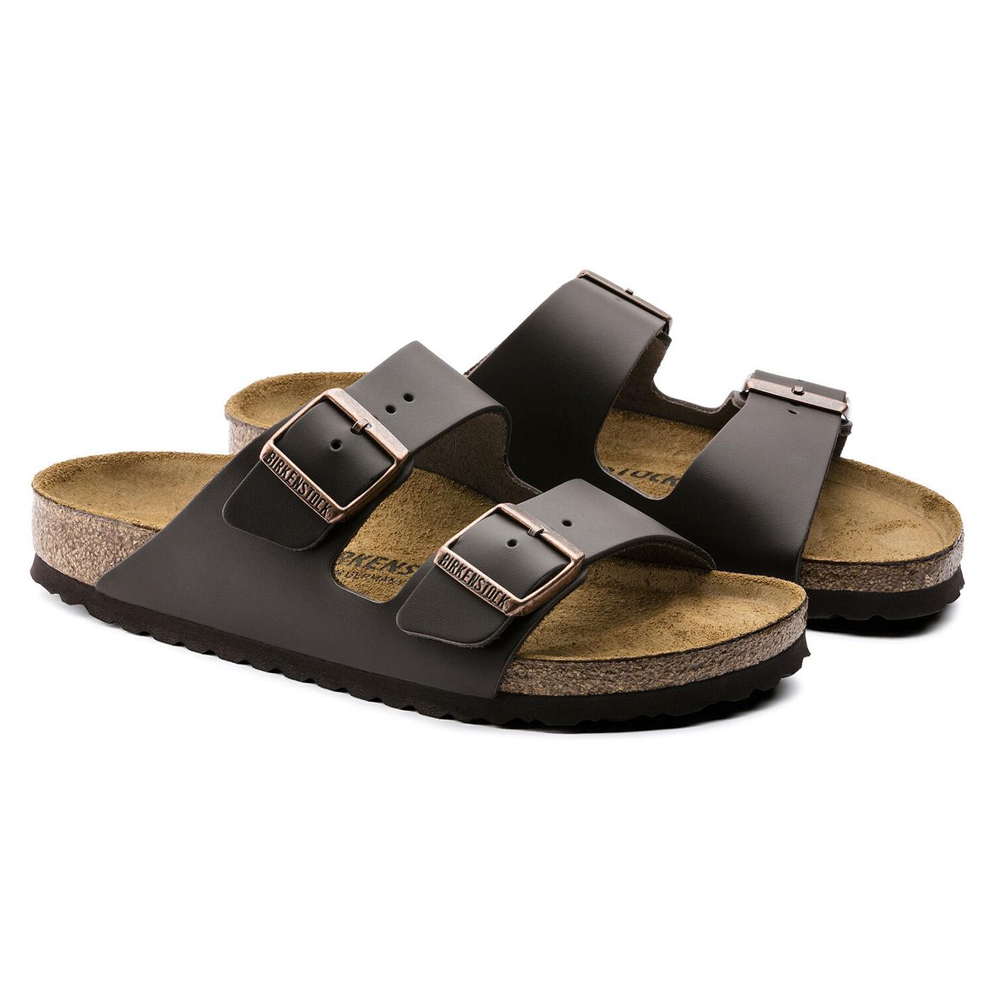 Arizona Bs Dark Brown Natural Leather Narrow Fit - Sandali Donna Marroni - Calzata Stretta 0051103  BIRKENSTOCK 