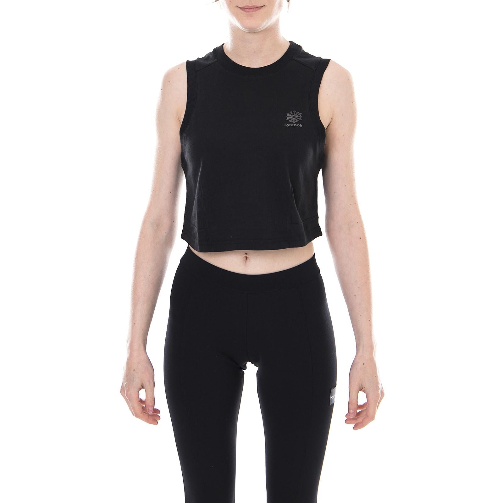 DC CROP TANK BLACK CF9514  REEBOK 