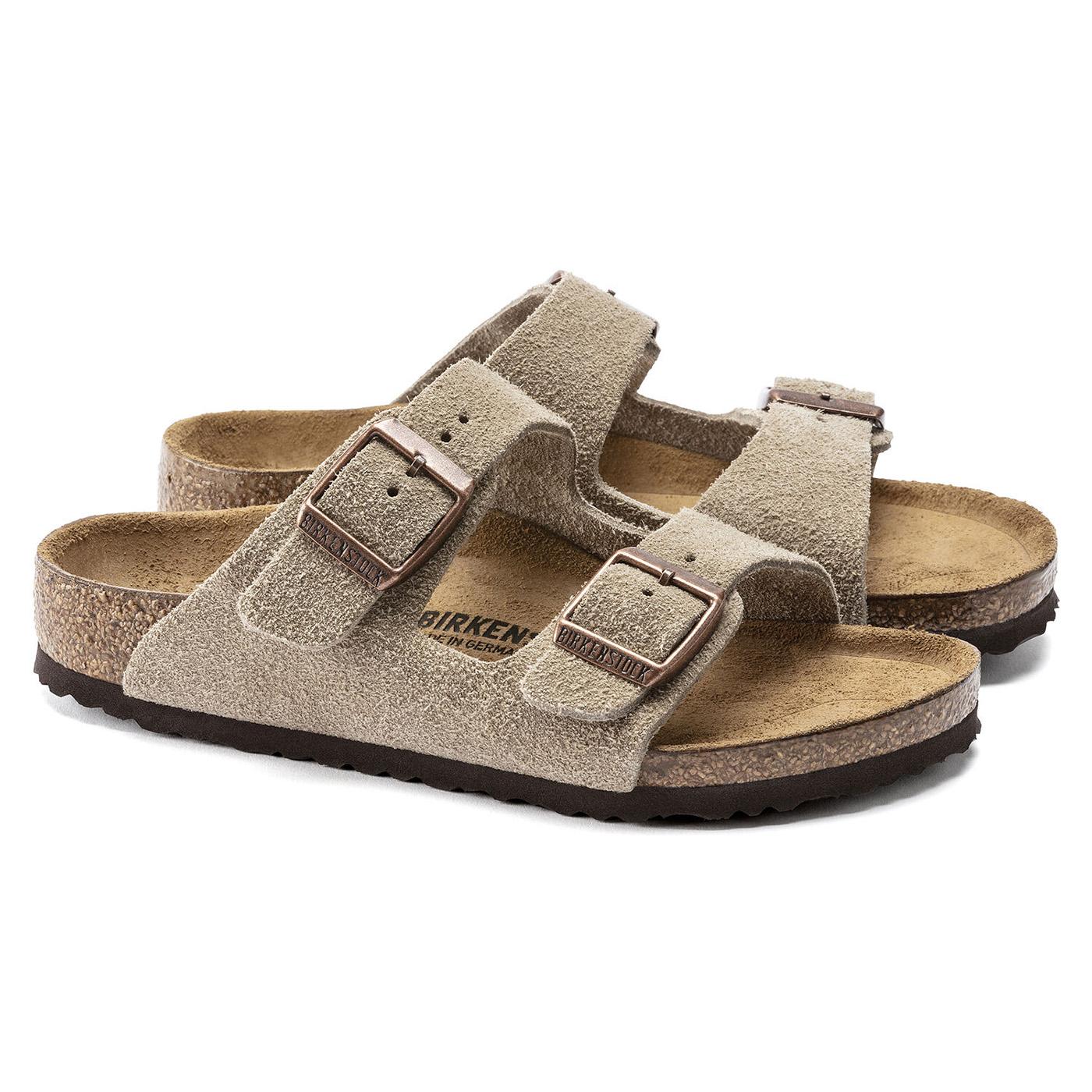 Arizona Kids Taupe Suede Leather - Sandali Bambino Marroni 1021704  BIRKENSTOCK 