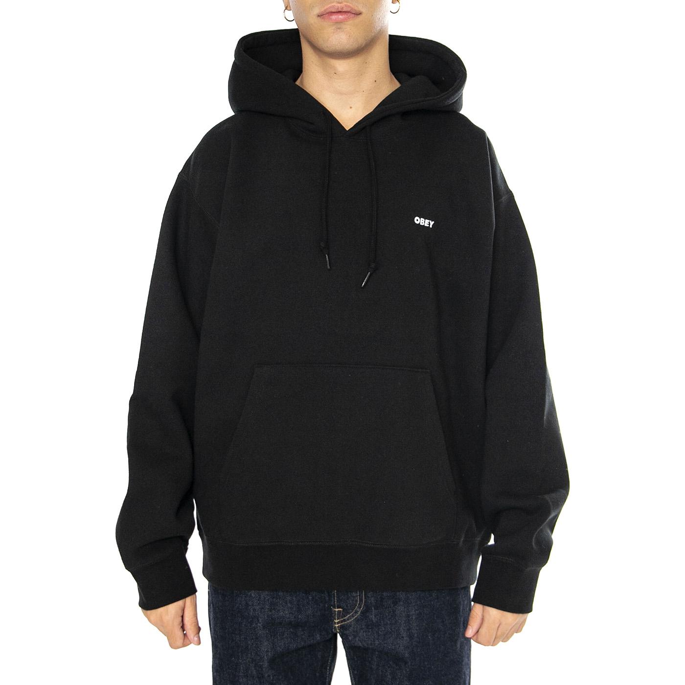 Established Works Bold Hood II Fleece Black - Felpa Uomo Nera 112470216-BLACK  OBEY 