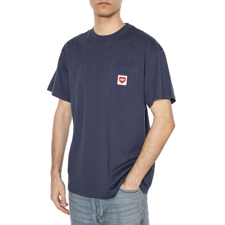 S/S Pocket Heart T-Shirt Blue - Maglietta Girocollo Uomo Blu I032128.01XX  CARHARTT WIP 