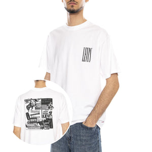 Vintage Fit Graphic Tee - Americas Finest Overalls - Jet Black - Maglietta Girocollo Uomo Bianca 87373 0394 LEVIS 