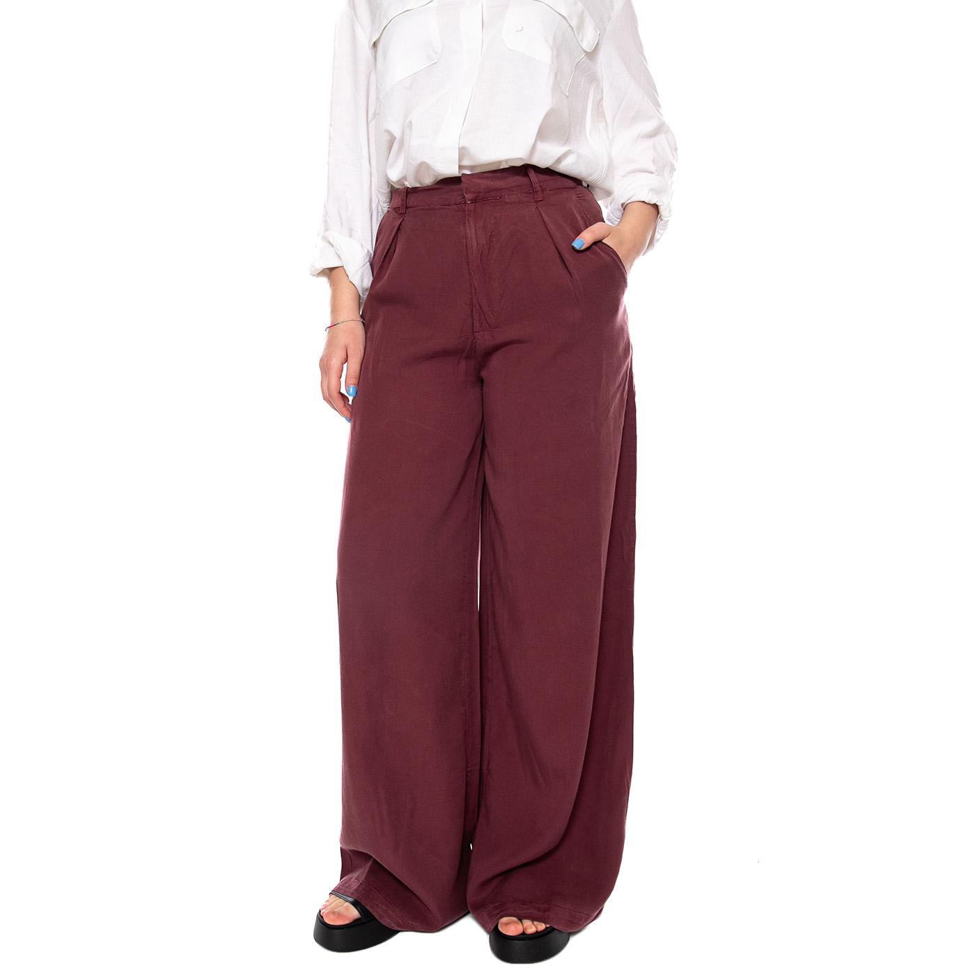 PANTALÓN WIDE LEG MARRÓN - Pantaloni Larghi Donna Marroni 61W/41233 BRW WILD PONY 