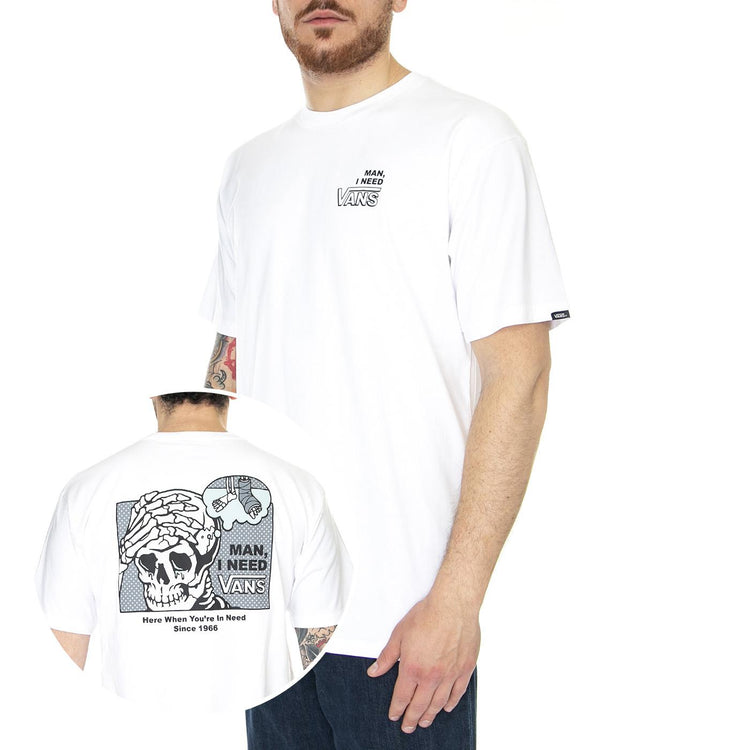 Cast S/S White - Maglietta Girocollo Uomo Bianca VN0007FRWHT1  VANS 