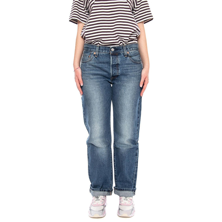 501® '90S - Work Yourself Selvedge Blue - Pantaloni Denim Jeans Donna Blu A1959 0116 LEVIS 