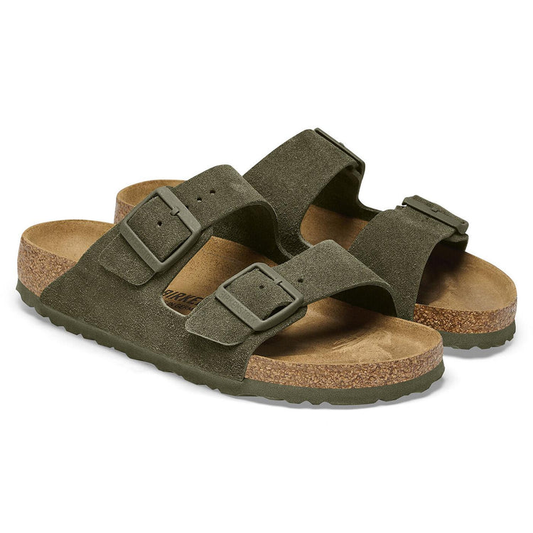 Arizona BS Thyme Suede Leather Sandals - Sandali Donna Verdi 1025720  BIRKENSTOCK 