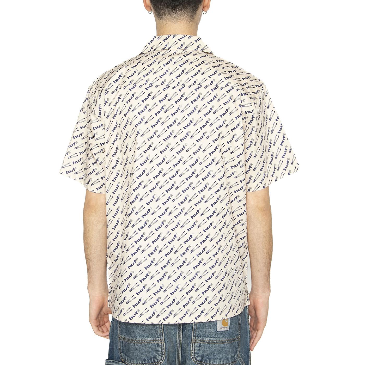 Breaker S/S Woven Top - Camicia Maniche Corte Uomo Multicolore BU00158-NATUR  HUF 