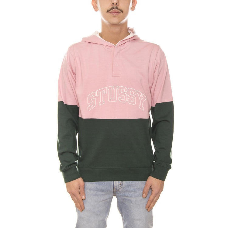 BLOCK HOODED JERSEY PINE 114964-PINE  STUSSY 