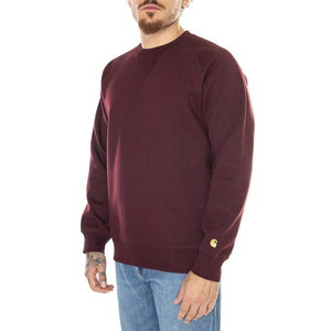 Chase Sweat Amarone / Gold - Felpa Girocollo Uomo Bordeaux I026383.1QYXX  CARHARTT WIP 