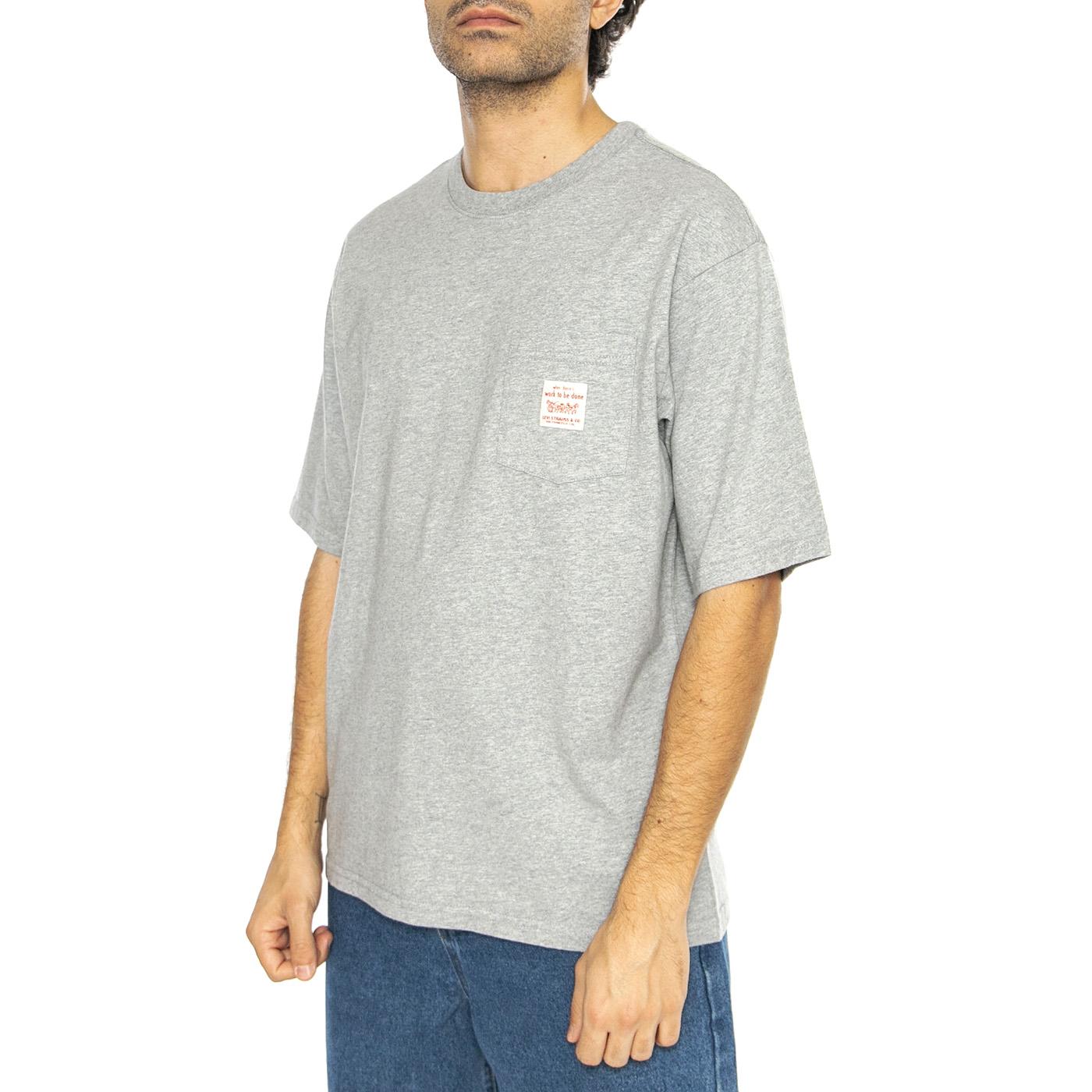 SS Workwear Tee Mid Tone Grey Heather - Maglietta Girocollo Uomo Grigia A5850-0003  LEVIS 