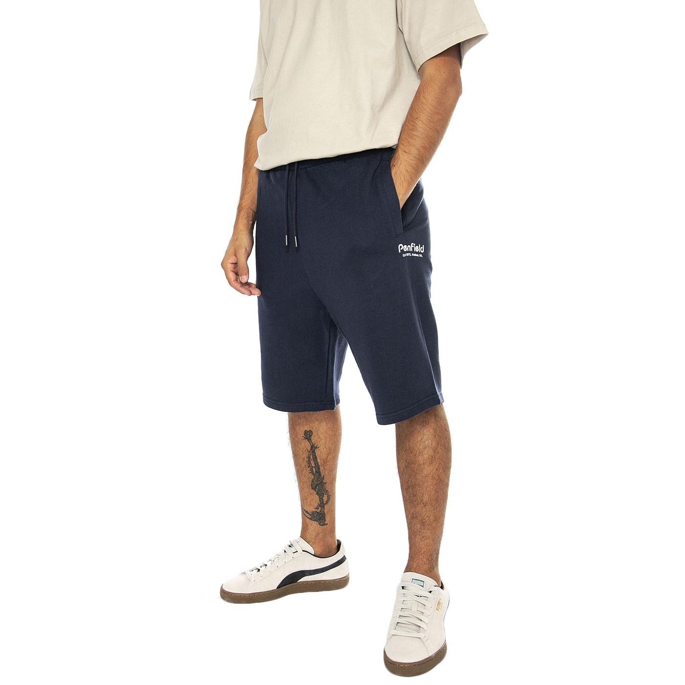 Hudson Script Sweat Short Navy Blazer - Bermuda in Felpa Uomo Blu PFD0361-203  PENFIELD 