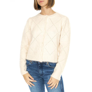 Cárdigan Punto Suave Bianco - Cardigan Donna Bianco 43W/10719  WILD PONY 