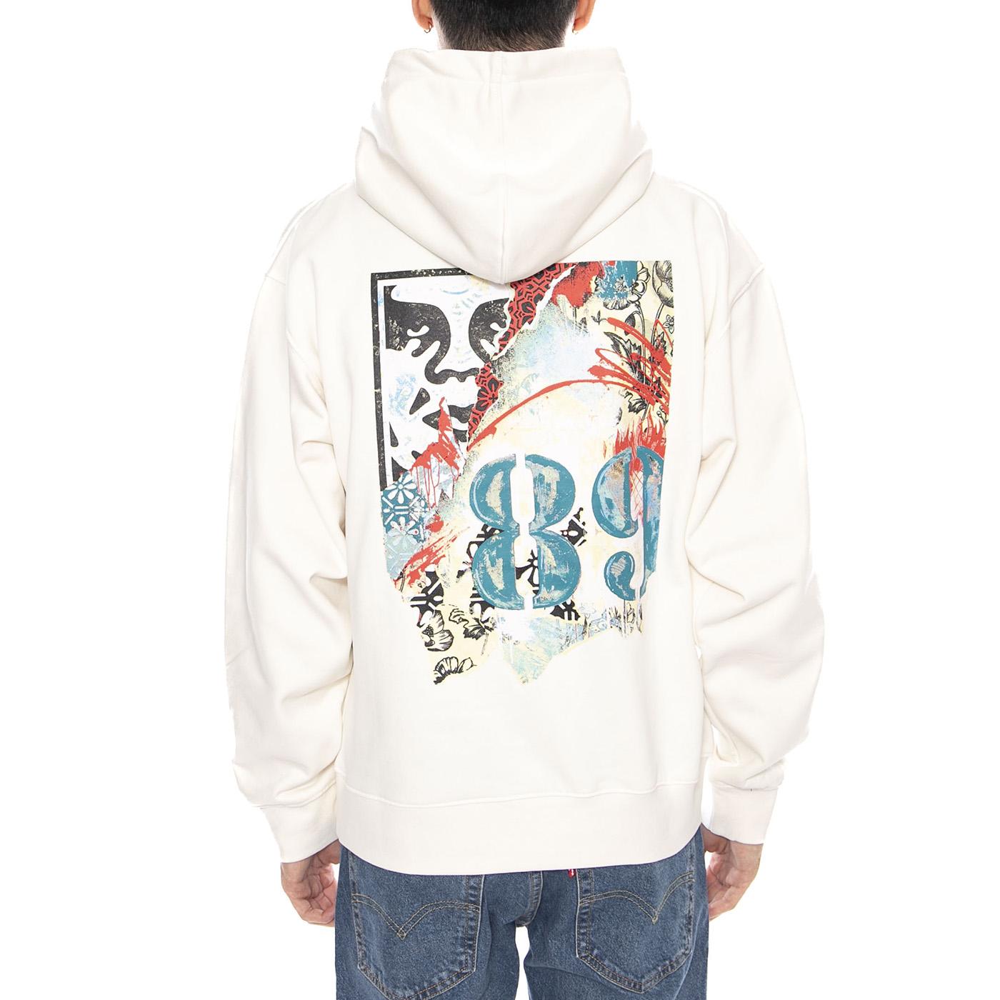 OBEY Quarter Icon Fleece -- Felpa con Cappuccio Uomo Beige / Moonstruck 112844239 UBL OBEY 