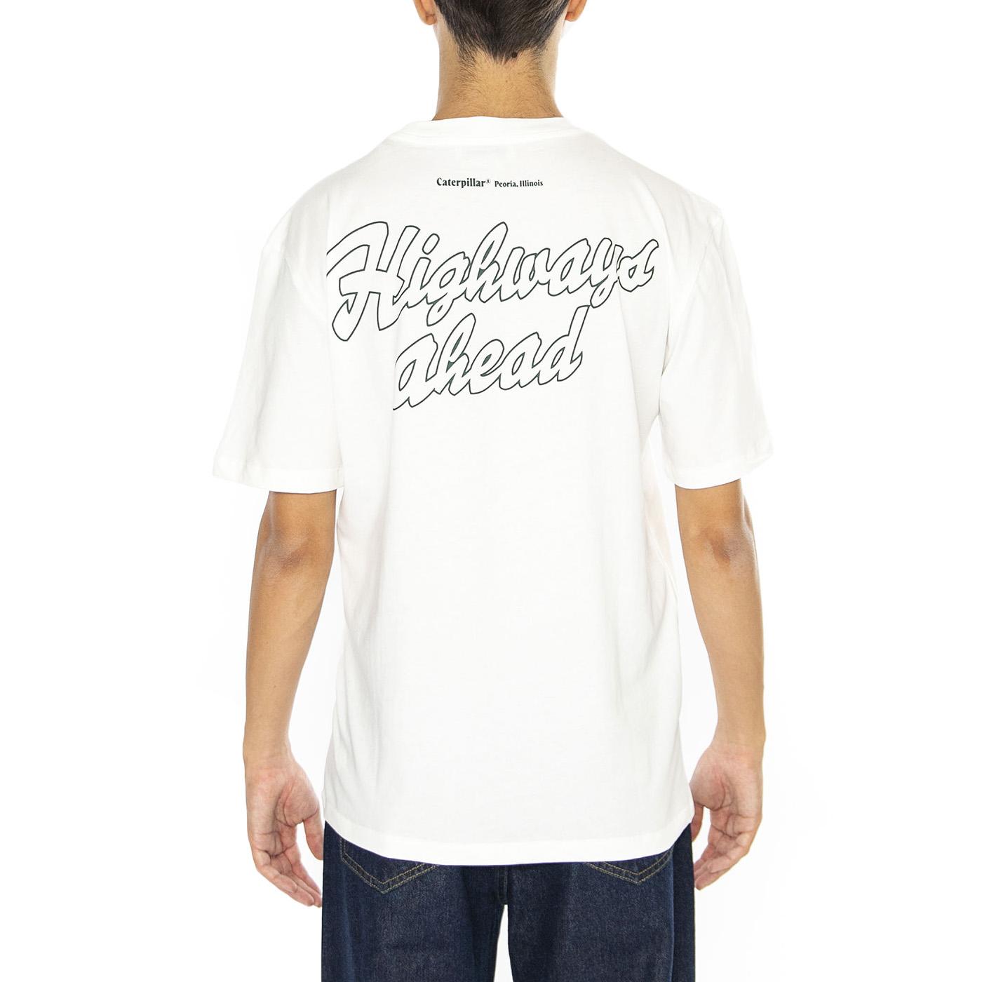 Highways Ahead T-Shirt Bone - Maglietta Girocollo Uomo Bianca 6010120-11-4300  CAT 