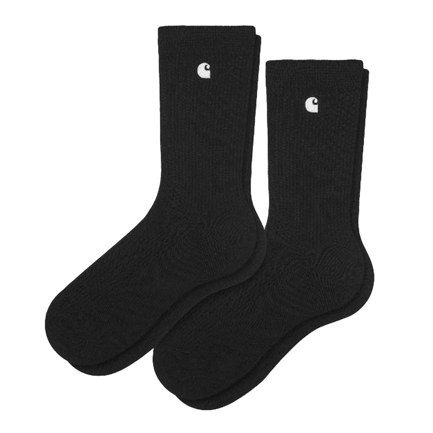 Madison Pack Socks Black / White + Black / White - Set da Due Paia di Calzini con Logo I034572.1A5XX  CARHARTT WIP 