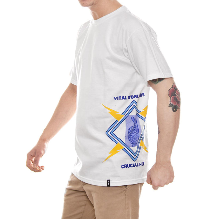 VITAL CRUCIAL S/S TEEiNDY TS00044-WHITE  HUF 