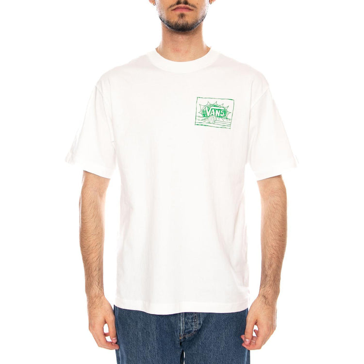 BRIGHT DAY SS TEE WHITE - Maglietta Girocollo Uomo Bianca VN000TRG WHT1 VANS 