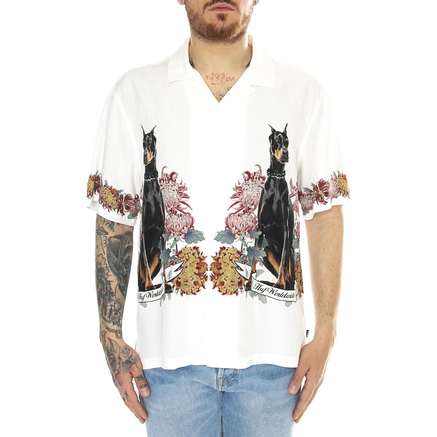 Best Boys SS Resort Shirt White - Camicia Maniche Corte Uomo Bianca / Multicolore BU00206-WHITE  HUF 