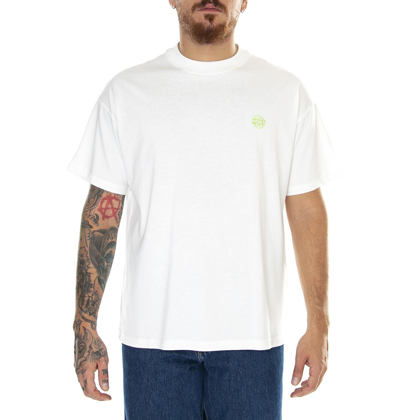 Logo Embroidery Tee White - Maglietta Girocollo Uomo Bianca Logo Embroidery Tee White  FUNKY 