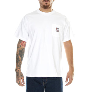Mens Point Pocket T-Shirt - White - Maglietta Girocollo Uomo Bianca 131080287-WHT  OBEY 