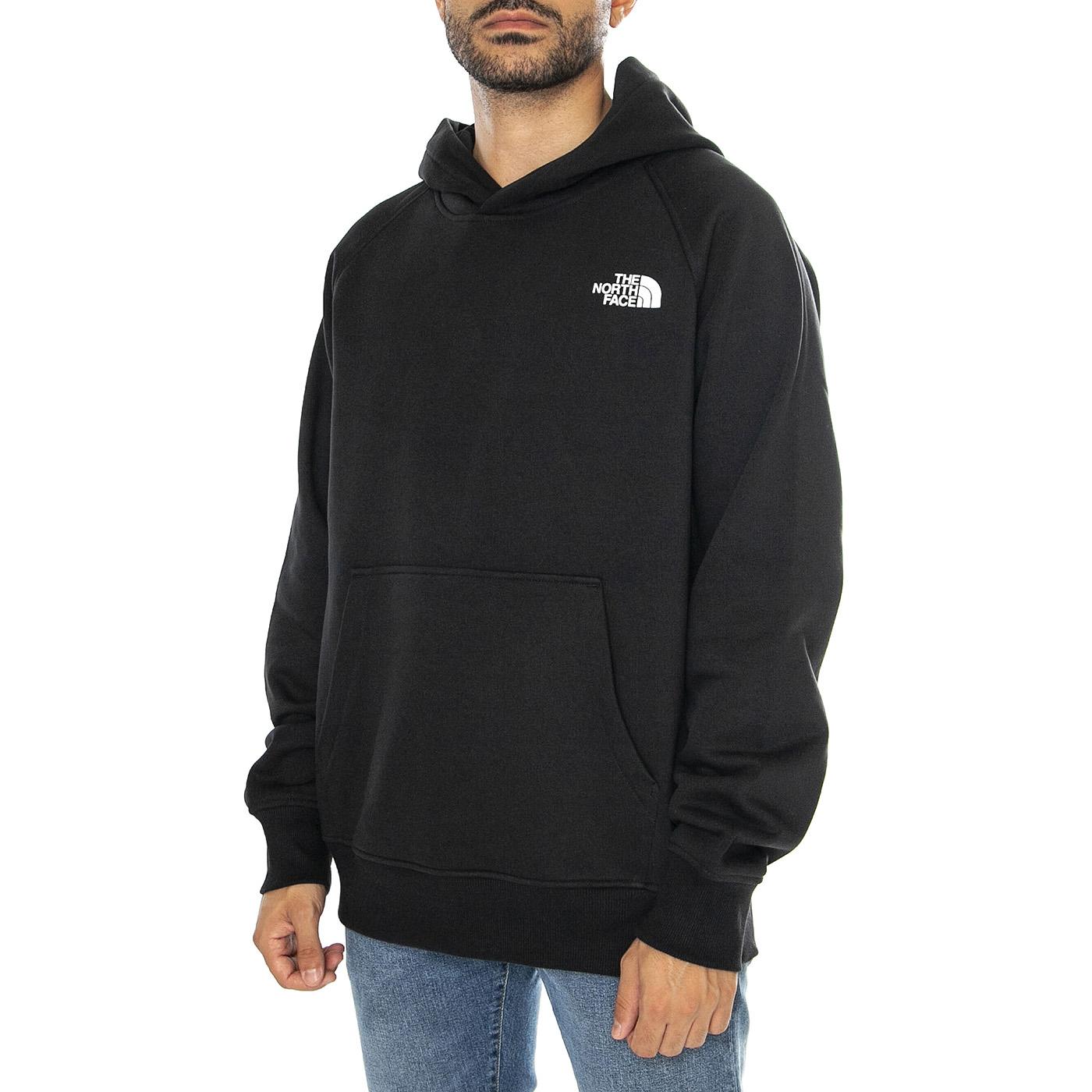 M Raglan Redbox Hoodie TNF Black / TNF White - Felpa con Cappuccio Uomo Nera NF0A89F9KY41  THE NORTH FACE 