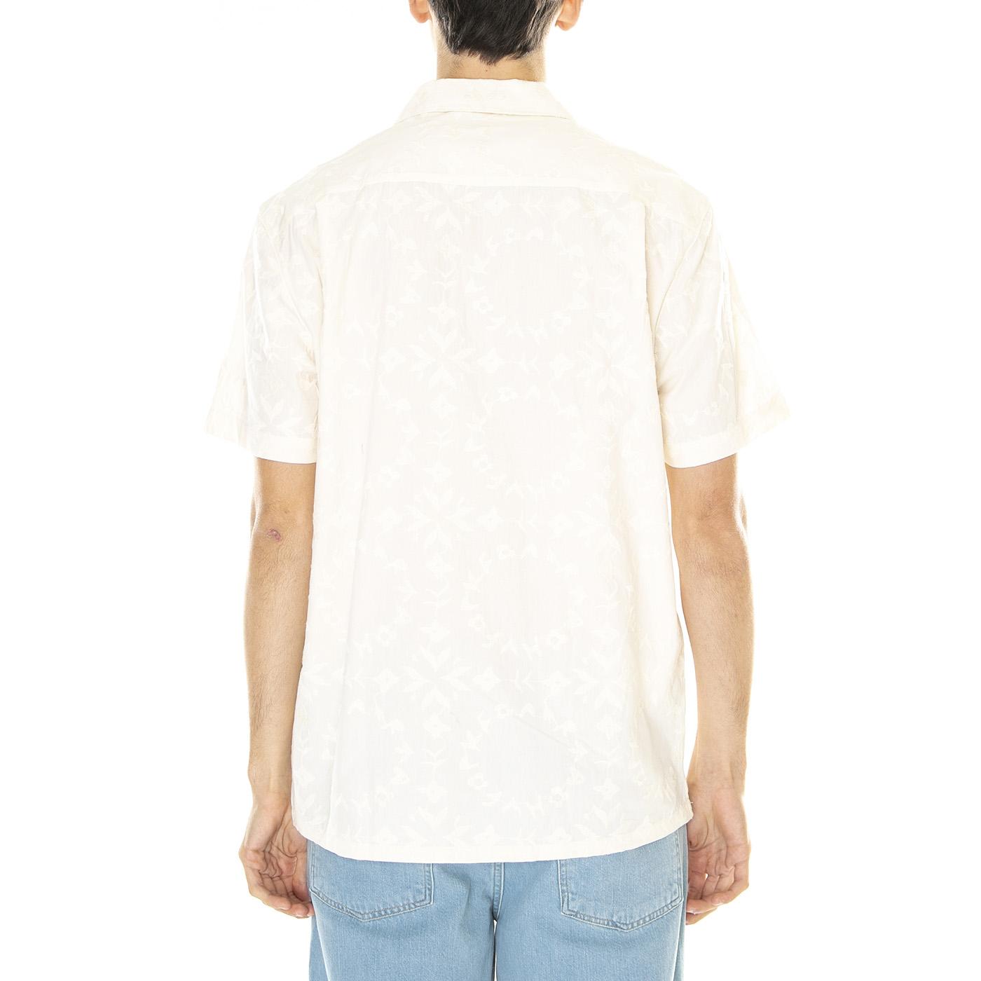 M' Loma S/S Revere Embroidery Shirt - Camicia Maniche Corte Uomo Beige / Multicolore F4WSD029-280  FARAH 