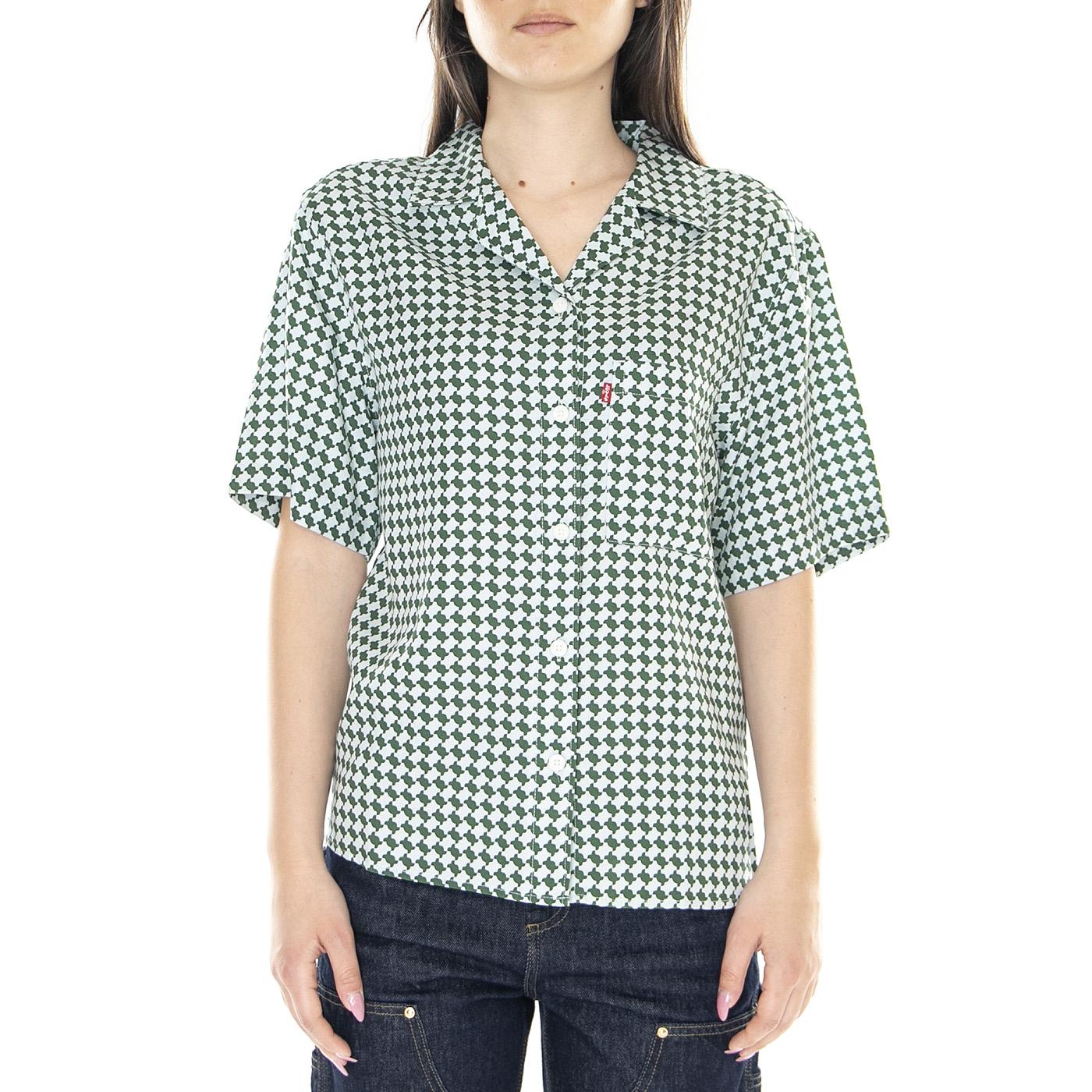 W' Alfie Shirt Houndstooth Geo Eden Print S/S Shirt - Camicia Maniche Corte Donna Multicolore A4576-0003  LEVIS 