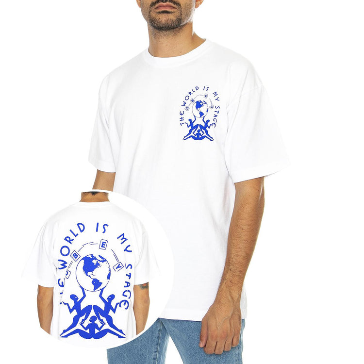 The World Is My Stage Heavy Weight Tee White - Maglietta Girocollo Uomo Bianca 166913924-WHT  OBEY 