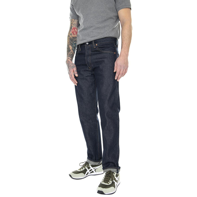 501 Levi's Original Rigid Stf Dark Indigo Flat Finish - Pantaloni Denim Jeans Uomo Blu 00501-0000 . LEVIS 