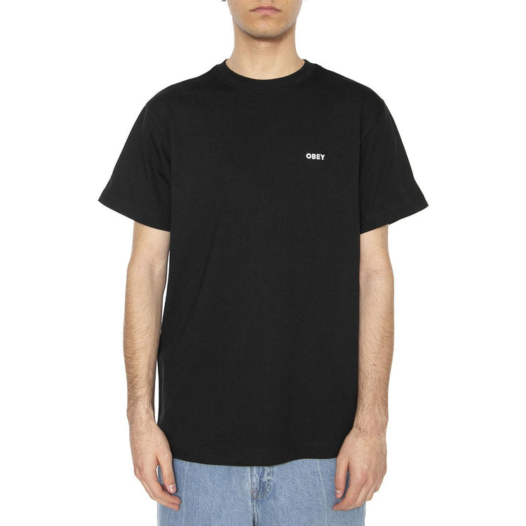 Established Works Bold Tee SS Black - Maglietta Girocollo Uomo Nera 131080365-BLK  OBEY 