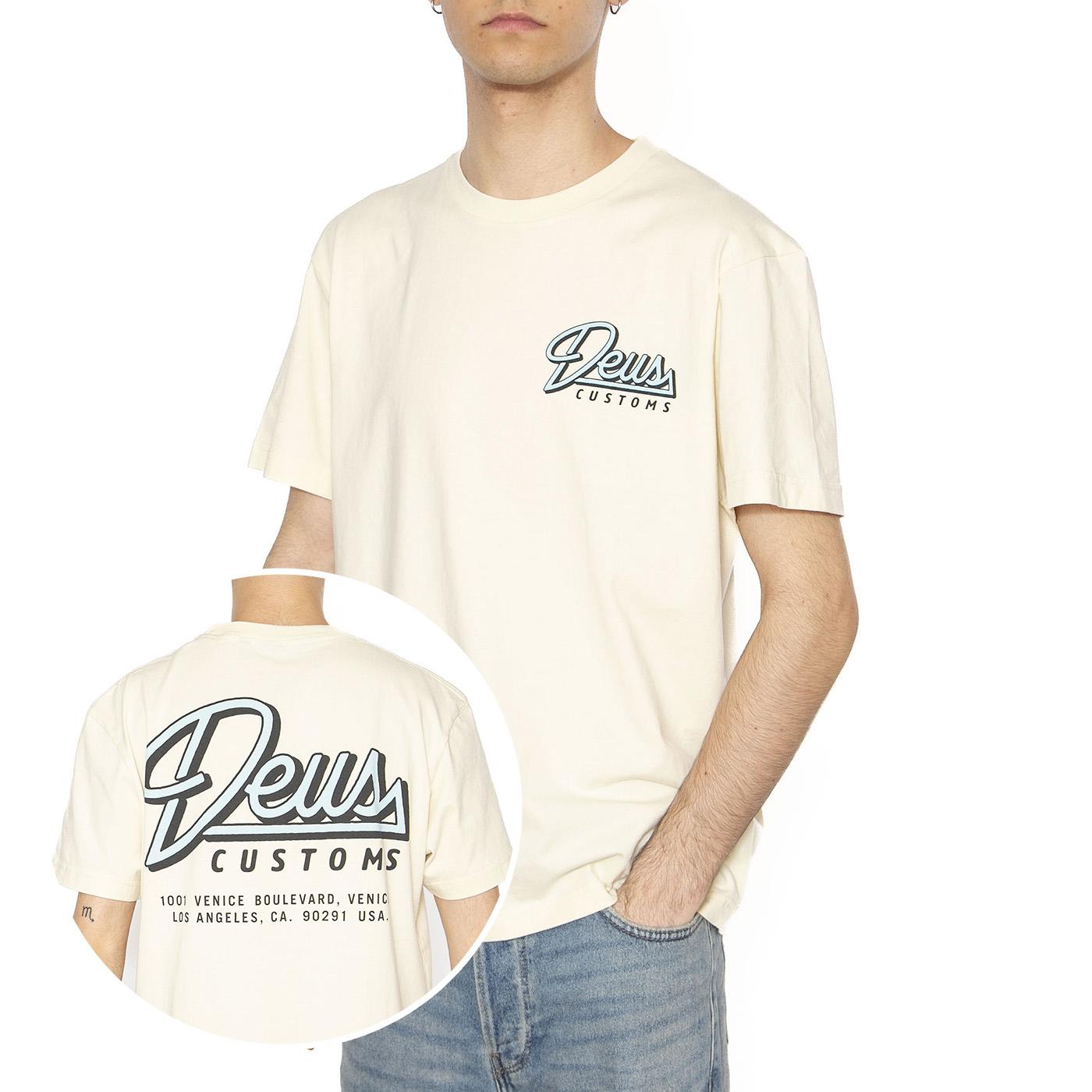 Conduit Tee Dirty White - Maglietta Girocollo Uomo Beige DMP251947A_DWH  DEUS EX MACHINA 