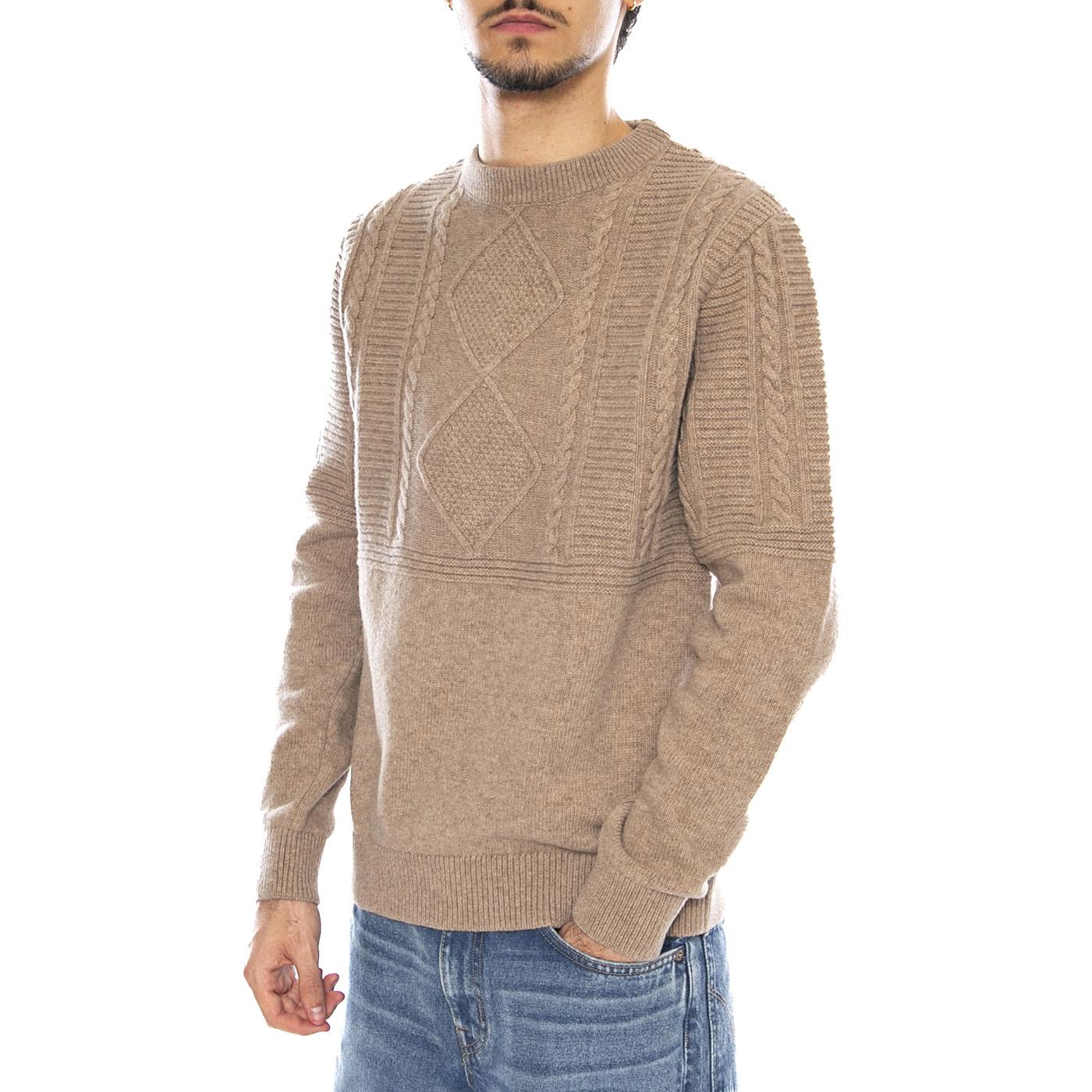 Hudson Olow Sweater - Maglione Girocollo Uomo Marrone PULL-HUDS-MARR BROWN OLOW 