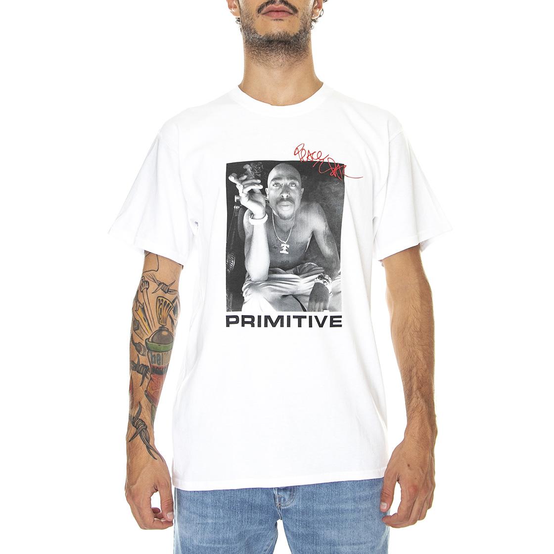 Smoke Tee White - Maglietta Girocollo Uomo Bianca PRASS22171  PRIMITIVE 