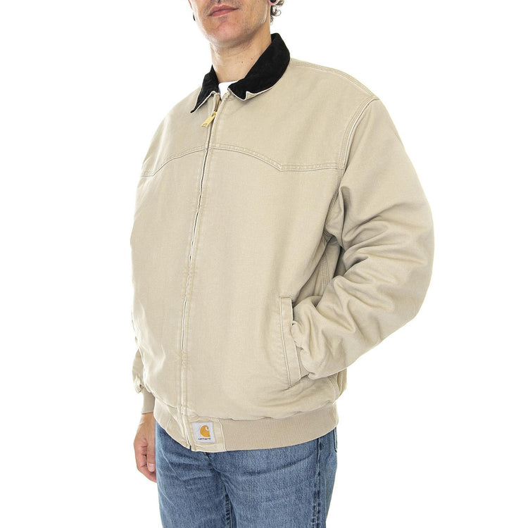 OG Santa Fe Jacket Ammonite / Black Aged Canvas - Giacca Invernale Uomo Beige I031198-0ZI3K  CARHARTT WIP 