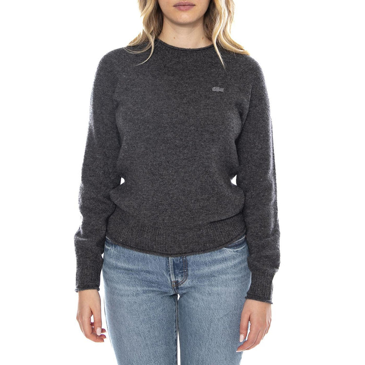 Pullover 050 Lacoste -- Maglione Girocollo Donna Grigio AF4160-050 . LACOSTE 