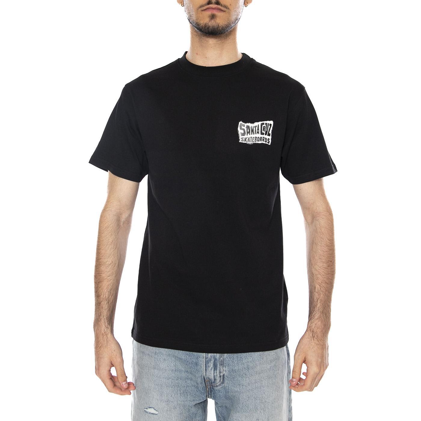COLLAGE HAND T-SHIRT - Maglietta Girocollo Uomo Nera SCA-TEE-13251 BLK SANTA CRUZ 